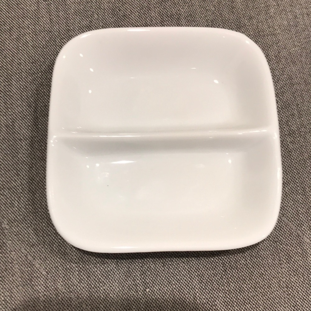Small World Market White Ceramic Divided Dish